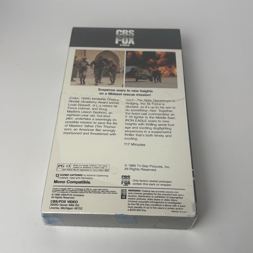 Iron Eagle 1, 2 & 3 VHS Tape Lot (Louis Gossett Jr) Brand New Sealed CBS Fox - Picture 3 of 7